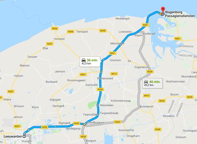 Route Lauwersoog